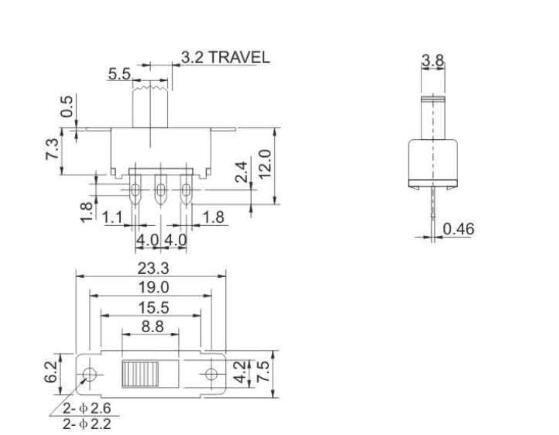 SS-12F32(1p2t)撥動開關