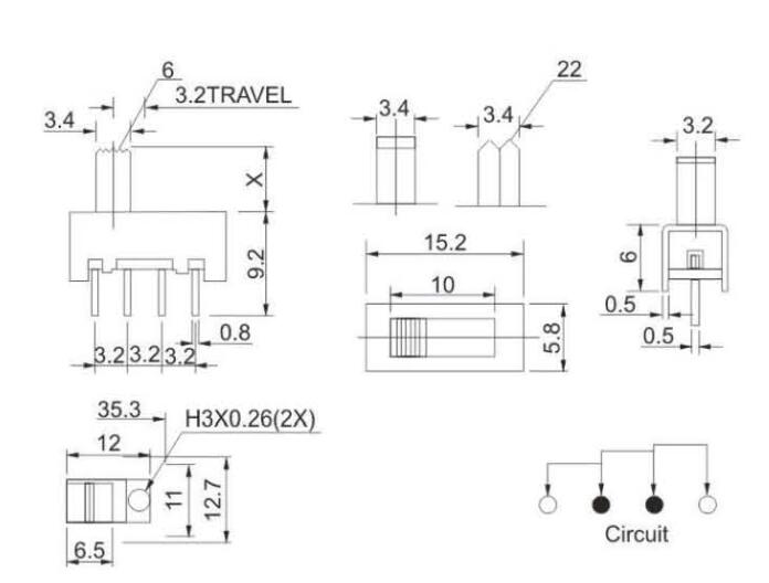 SS-13D11(1P3T)撥動開關(guān)