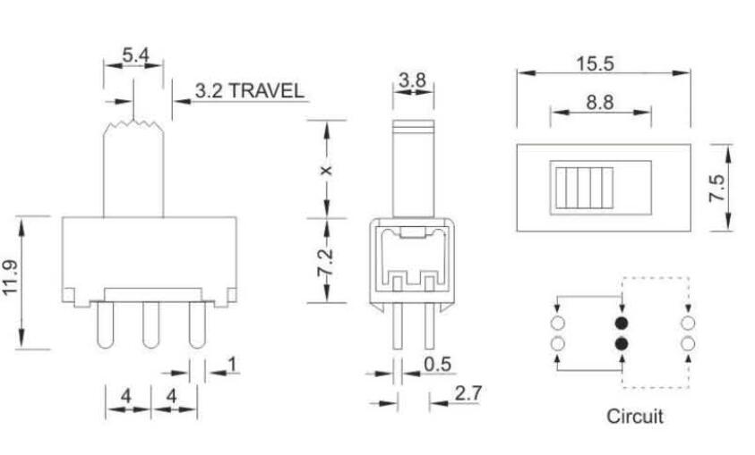 SS-22F24(2P2T)撥動開關(guān)