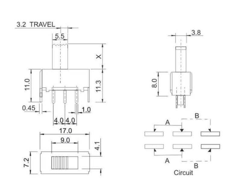 SS-22F06(2P2T)撥動開關(guān)