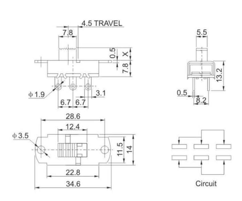 SS-22I24(2P2T)撥動開關