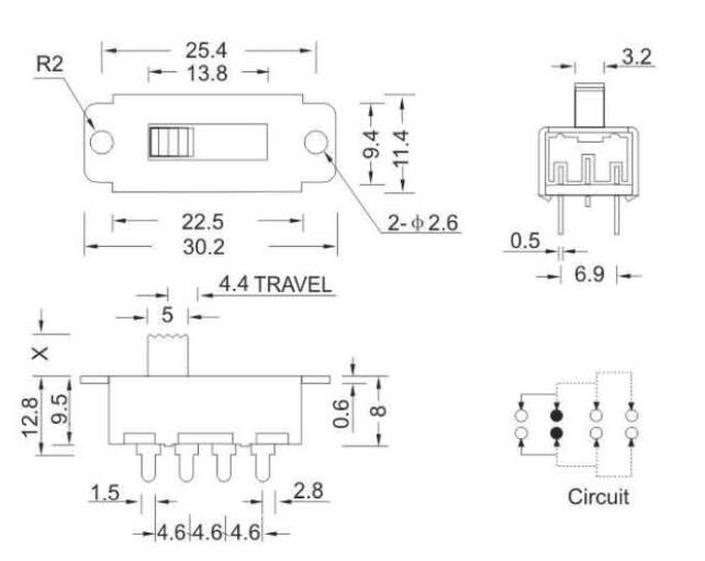 SS-23I01(2P3T)撥動(dòng)開(kāi)關(guān)