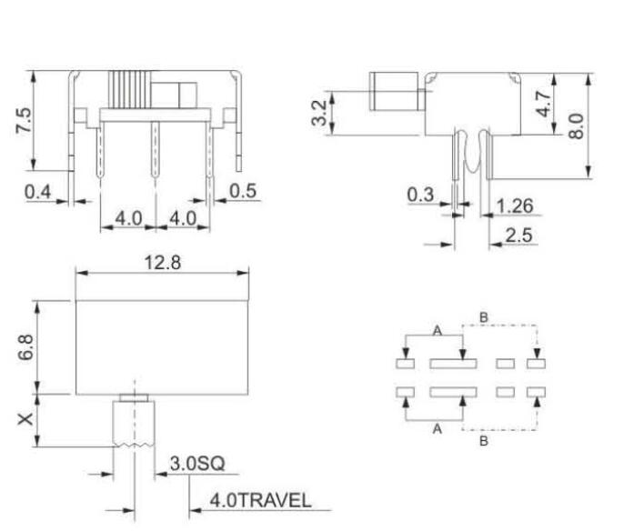 SK-22H07(2P2T)撥動開關(guān)