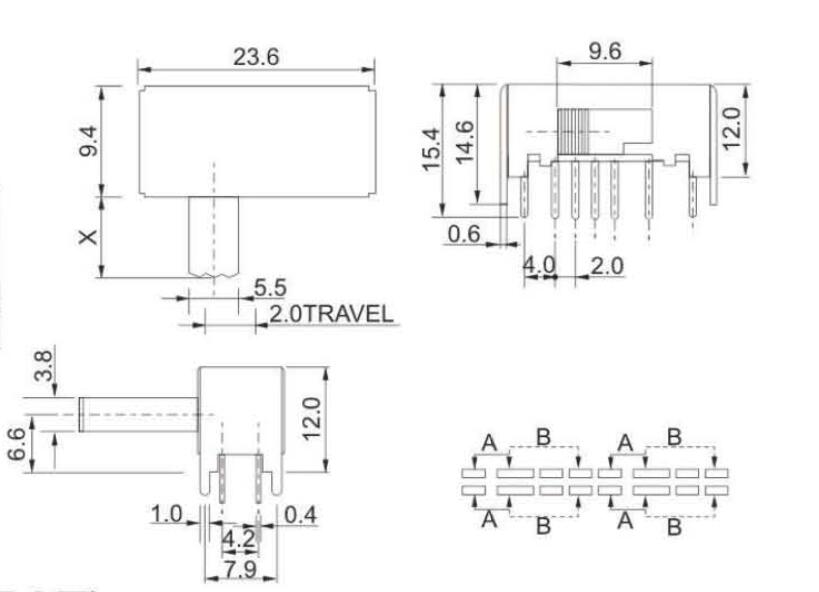 SK-43D01(4P3T)撥動開關(guān)