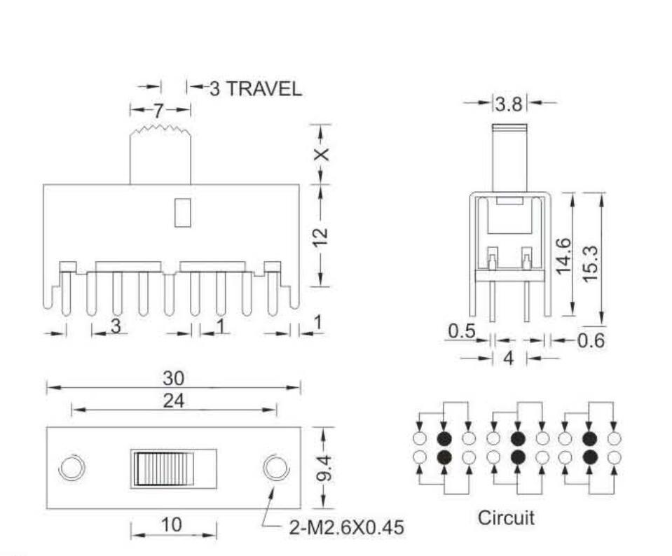 SS-62F01(6P2T)撥動開關(guān)